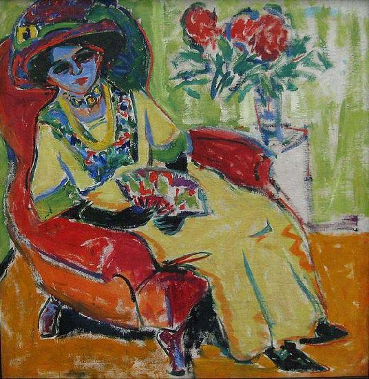 Ernst Ludwig Kirchner Sitting Woman France oil painting art